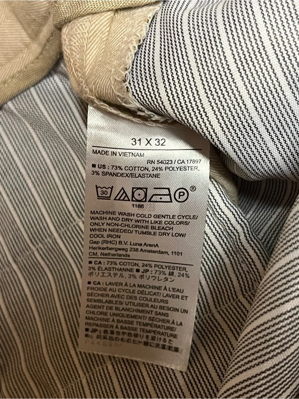 Banana Republic Slim Tapered Fit Khaki Herringbone Dress Pants Mens 31x32 Preppy